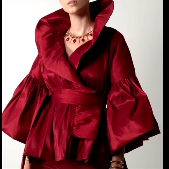 Tops - Casual Puff Long Sleeve Ruffles Blouse Office Lady Solid Color Women